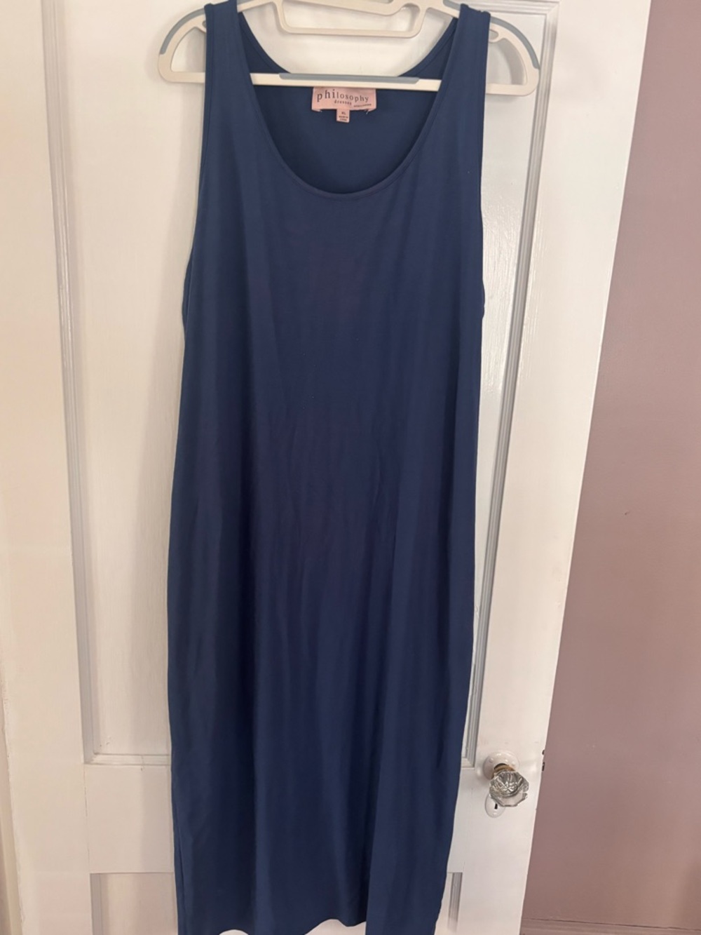 Philosophy Navy Sleeveless Scoop Midi Dress